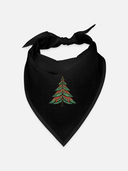 Weihnachtsbaum Weihnachten - Bandana Dreieckstuch - Schwarz