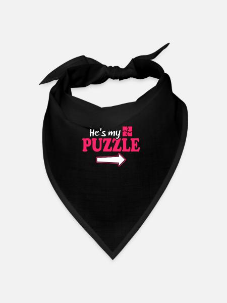 Mein Rätsel Mein Fehlendes Stück - Paar - Bandana Dreieckstuch - Schwarz