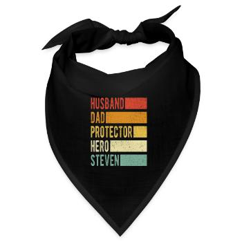 Steven Name Papa Geschenk - Bandana Dreieckstuch - Schwarz - Vorne
