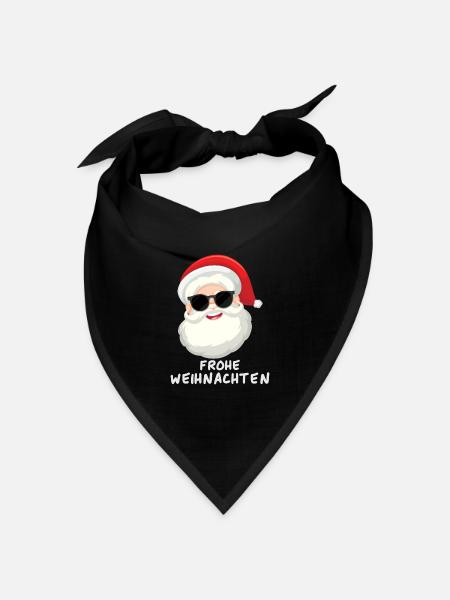 Frohe Weihnachten - Bandana Dreieckstuch - Schwarz