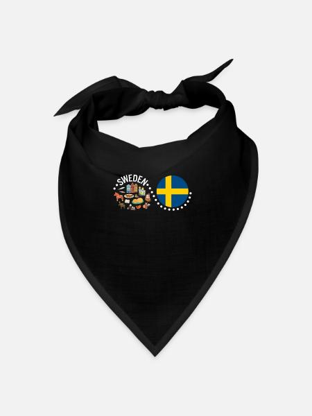 Schwedisches Hemd, Schweden-T-Shirt, Geschenk für Schweden - Bandana Dreieckstuch - Schwarz