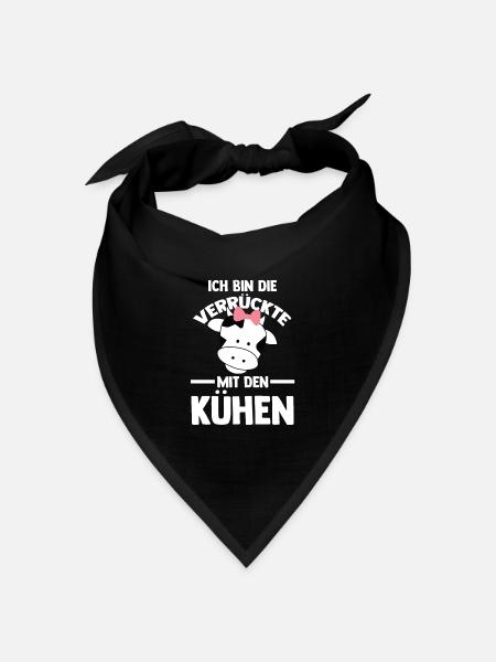 Kuh Bauernhof Kuhbauer Landwirt Rind Kühe - Bandana Dreieckstuch - Schwarz