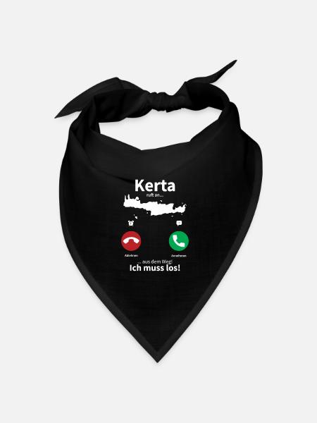 Griechenland Kreta ruft an lustiges Geschenk - Bandana Dreieckstuch - Schwarz