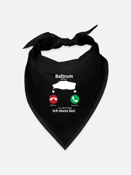 Baltrum Anruf Telefon Nordsee Insel Urlaub Reise - Bandana Dreieckstuch - Schwarz