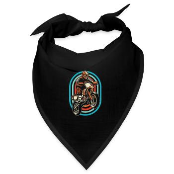 Mx Motocross Dirt Bike - Bandana Dreieckstuch - Schwarz - Vorne