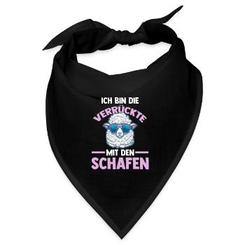 Schaf Schäfer Schäferei Bauer Landwirt Bauernhof S - Bandana Dreieckstuch - Schwarz - Vorne