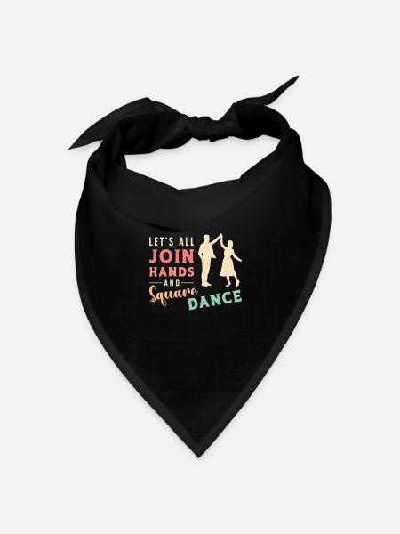 Square Dancing Let's All Join Hands And Barn Dance - Bandana Dreieckstuch - Schwarz