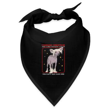 Chinese Crested Chinesischer Schopfhund Geschenk - Bandana Dreieckstuch - Schwarz - Vorne