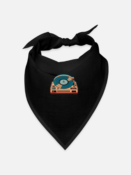 Schallplatte Vinyl Plattensammler - Bandana Dreieckstuch - Schwarz