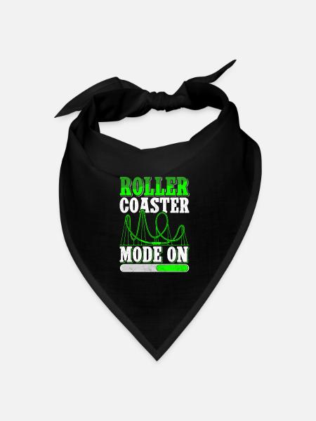 Achterbahn Roller Coaster Rollercoaster Geschenk - Bandana Dreieckstuch - Schwarz