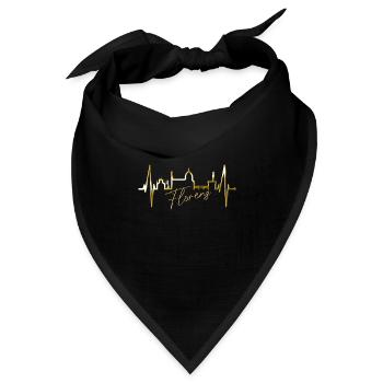 Florenz Skyline Italien Herzschlag I Love Firenze - Bandana Dreieckstuch - Schwarz - Vorne