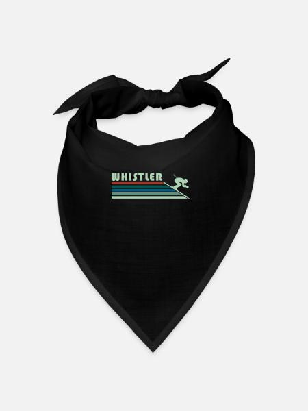 Whistler Souvenir Urlaub Ski Skii Winterurlaub - Bandana Dreieckstuch - Schwarz