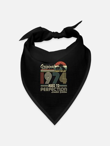 Legendärer 50. Geburtstag 1974 - Bandana Dreieckstuch - Schwarz
