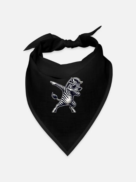 Cooles Zebra Dabbing Tanz Move Zebra - Bandana Dreieckstuch - Schwarz