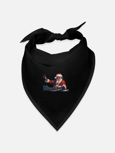 Lustige Weihnachtsdesigns Mit Dem Weihnachtsmann - Bandana Dreieckstuch - Schwarz
