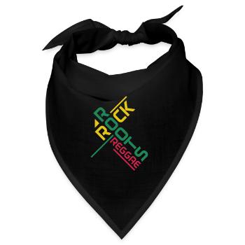 Reggae Musik Rastafari Jamaika - Bandana Dreieckstuch - Schwarz - Vorne