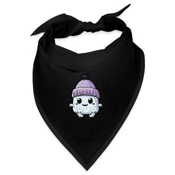 Eskimo Erkältung Winter Kreatur - Bandana Dreieckstuch - Schwarz - Vorne