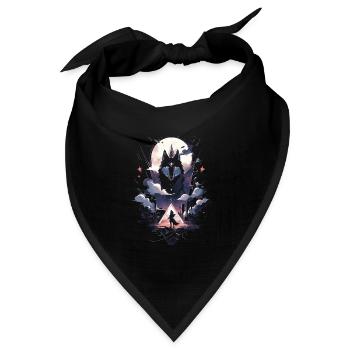 Wolf Digitales Kunstwerk Tier - Bandana Dreieckstuch - Schwarz - Vorne