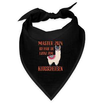 Master 2024 Habe die Lizenz zum Klugscheißen - Bandana Dreieckstuch - Schwarz - Vorne