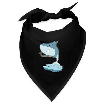 Hai Eishockey Eishockeyschläger - Bandana Dreieckstuch - Schwarz - Vorne