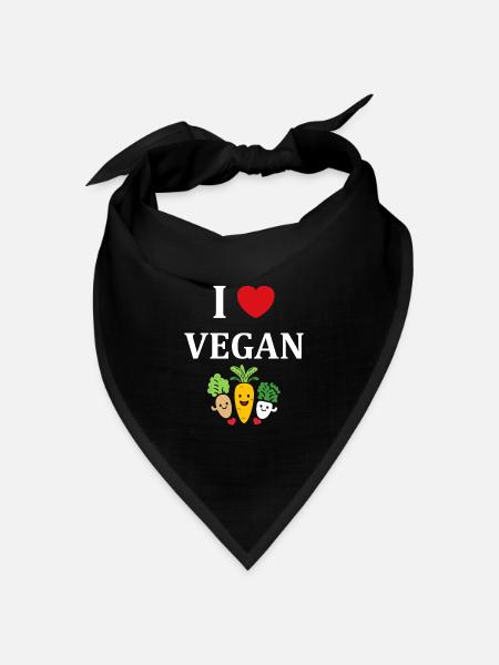 Humorvolles kleines veganes Gemüse - Bandana Dreieckstuch - Schwarz
