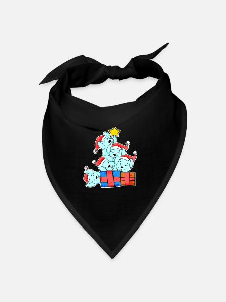 Kaninchen Weihnachtsbaum Weihnachten - Bandana Dreieckstuch - Schwarz