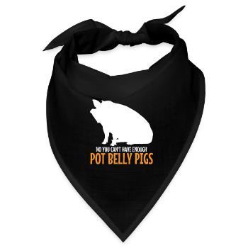 Pot Belly Pig Geschirr Und Leine Pot Belly Pig - Bandana Dreieckstuch - Schwarz - Vorne
