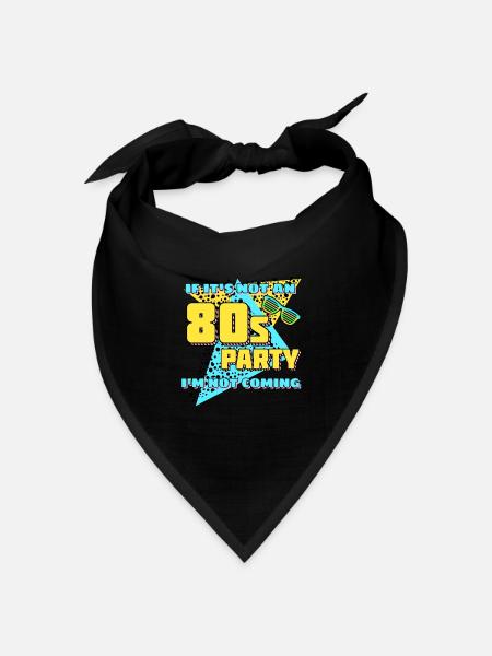 80s 1980 Retro Party - Bandana Dreieckstuch - Schwarz