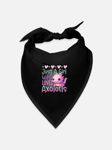 Just A Girl Who Loves Axolotls - Bandana Dreieckstuch - Schwarz