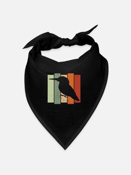 Kingfisher Retro Vogelbeobachtung Vogelbeobachter - Bandana Dreieckstuch - Schwarz