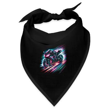 Neon Speed Demon: High-Velocity Light Trails - Bandana Dreieckstuch - Schwarz - Vorne