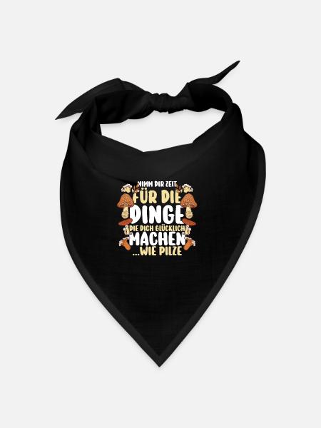 Pilz Pilze Pilzjäger Pilzsammler - Bandana Dreieckstuch - Schwarz
