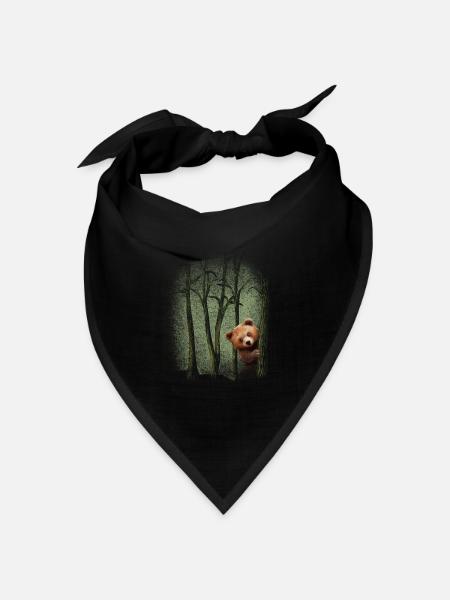 Waldtiere Bär im Wald Natur erleben Umweltschutz - Bandana Dreieckstuch - Schwarz