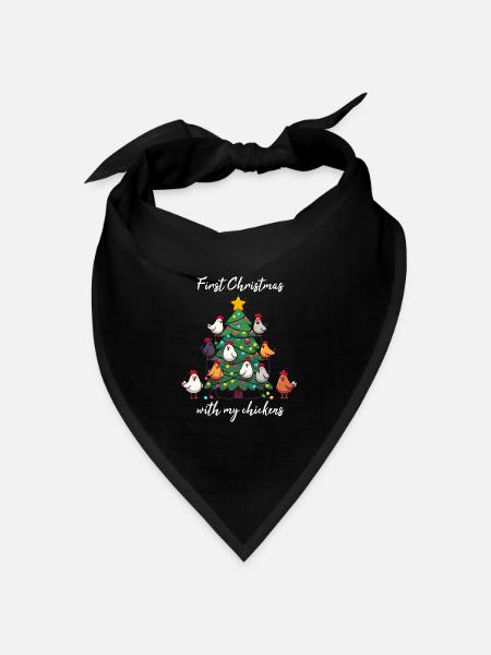 Weihnachten mit Hühner Hühnerbesitzer Hühnerstall - Bandana Dreieckstuch - Schwarz