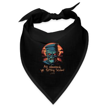 Alle an Bord, ihr dreckiges Gesindel! Kapitän - Bandana Dreieckstuch - Schwarz - Vorne