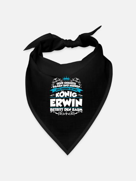 Erwin Name Design - Bandana Dreieckstuch - Schwarz