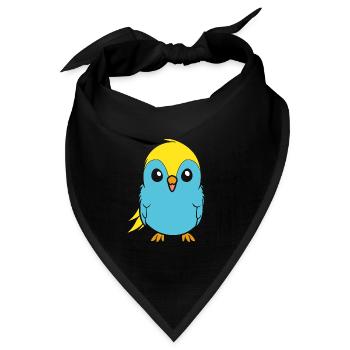 Niedlicher kleiner Wellensittich - Bandana Dreieckstuch - Schwarz - Vorne