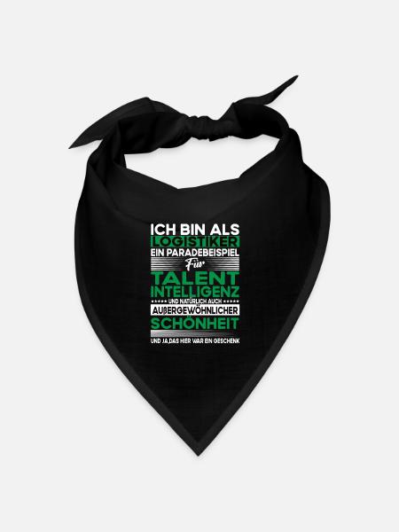 Logistiker Bescheiden - Lustiger Spruch - Bandana Dreieckstuch - Schwarz