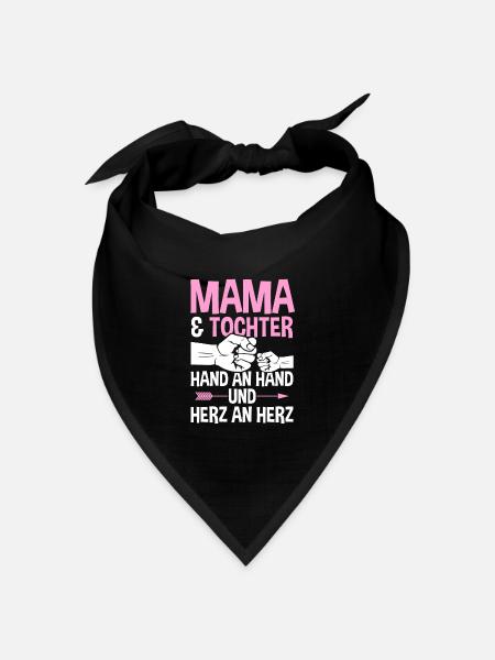Mutter Muttertag Mama und Tochter - Bandana Dreieckstuch - Schwarz