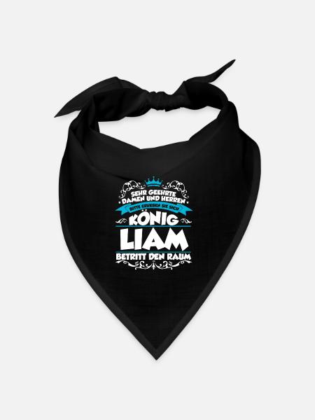 Liam Name Design - Bandana Dreieckstuch - Schwarz