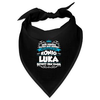Luka Name Design - Bandana Dreieckstuch - Schwarz - Vorne