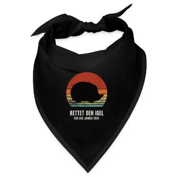 Igel Tier Des Jahres 2024 Wildtier Stacheltier - Bandana Dreieckstuch - Schwarz - Vorne