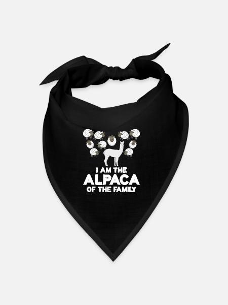 Alpaca and Sheep Family - Bandana Dreieckstuch - Schwarz