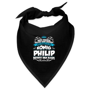 Philip Name Design - Bandana Dreieckstuch - Schwarz - Vorne