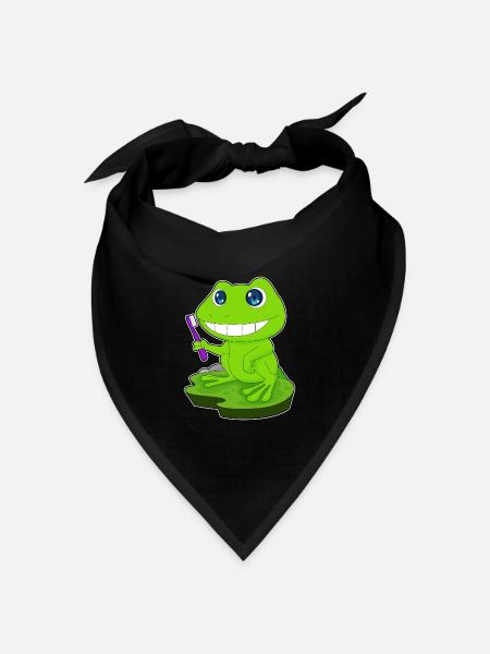 Frosch Zahnbürste - Bandana Dreieckstuch - Schwarz
