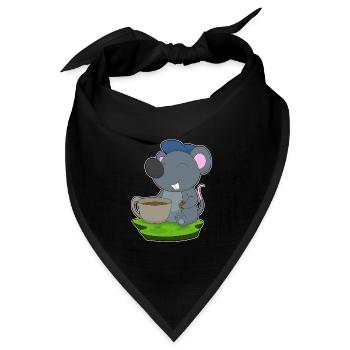 Maus Kaffee Tasse - Bandana Dreieckstuch - Schwarz - Vorne