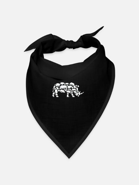 Nashorn Wildlife Afrika Nashorn Silhouette - Bandana Dreieckstuch - Schwarz