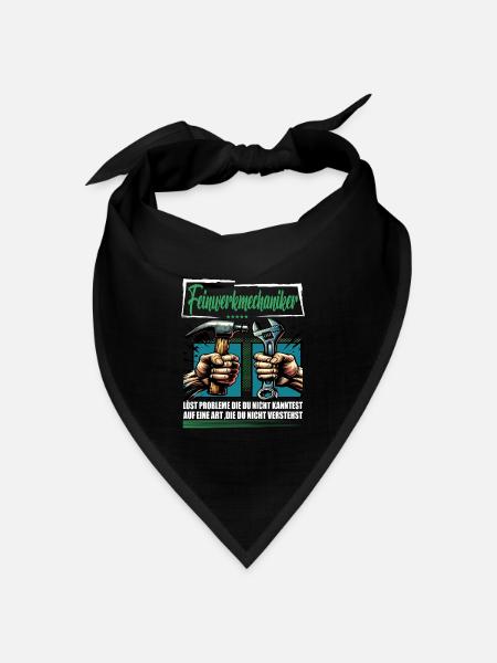 Feinwerkmechaniker Beruf mit lustigen Spruch - Bandana Dreieckstuch - Schwarz