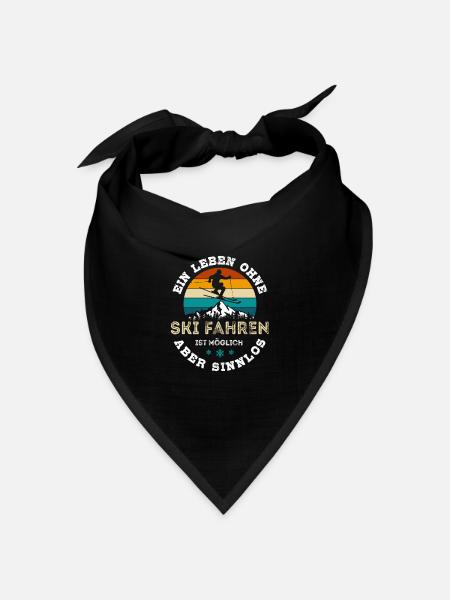 Ein Leben ohne Ski Fahren ist möglich aber sinnlos - Bandana Dreieckstuch - Schwarz