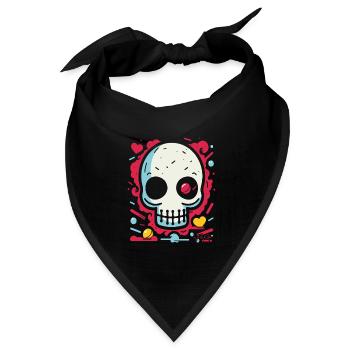 Nichts als Herzen und Liebe bis auf die Knochen - Bandana Dreieckstuch - Schwarz - Vorne